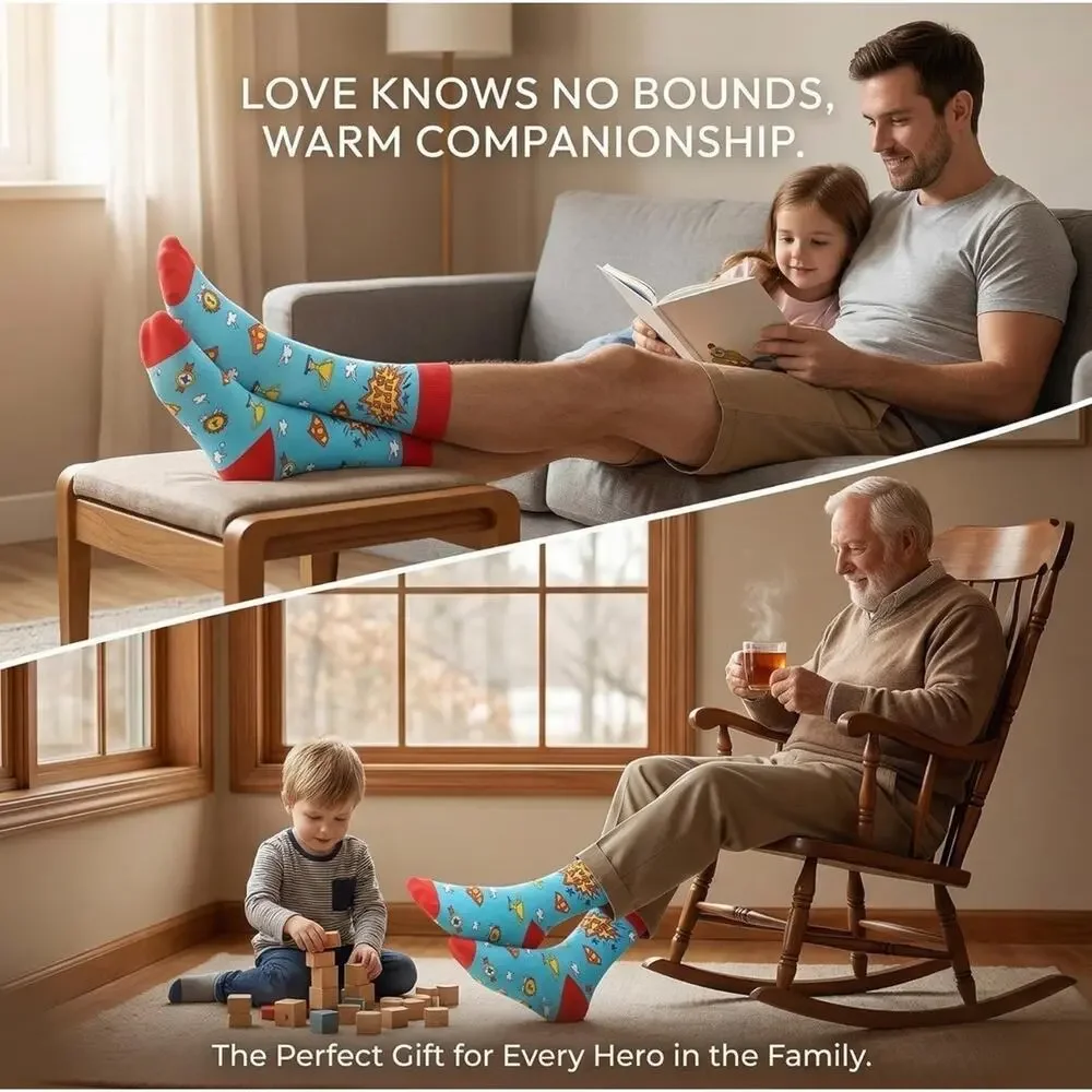 Super Dad Socks – Fun Novelty Crew Socks – Brand New!